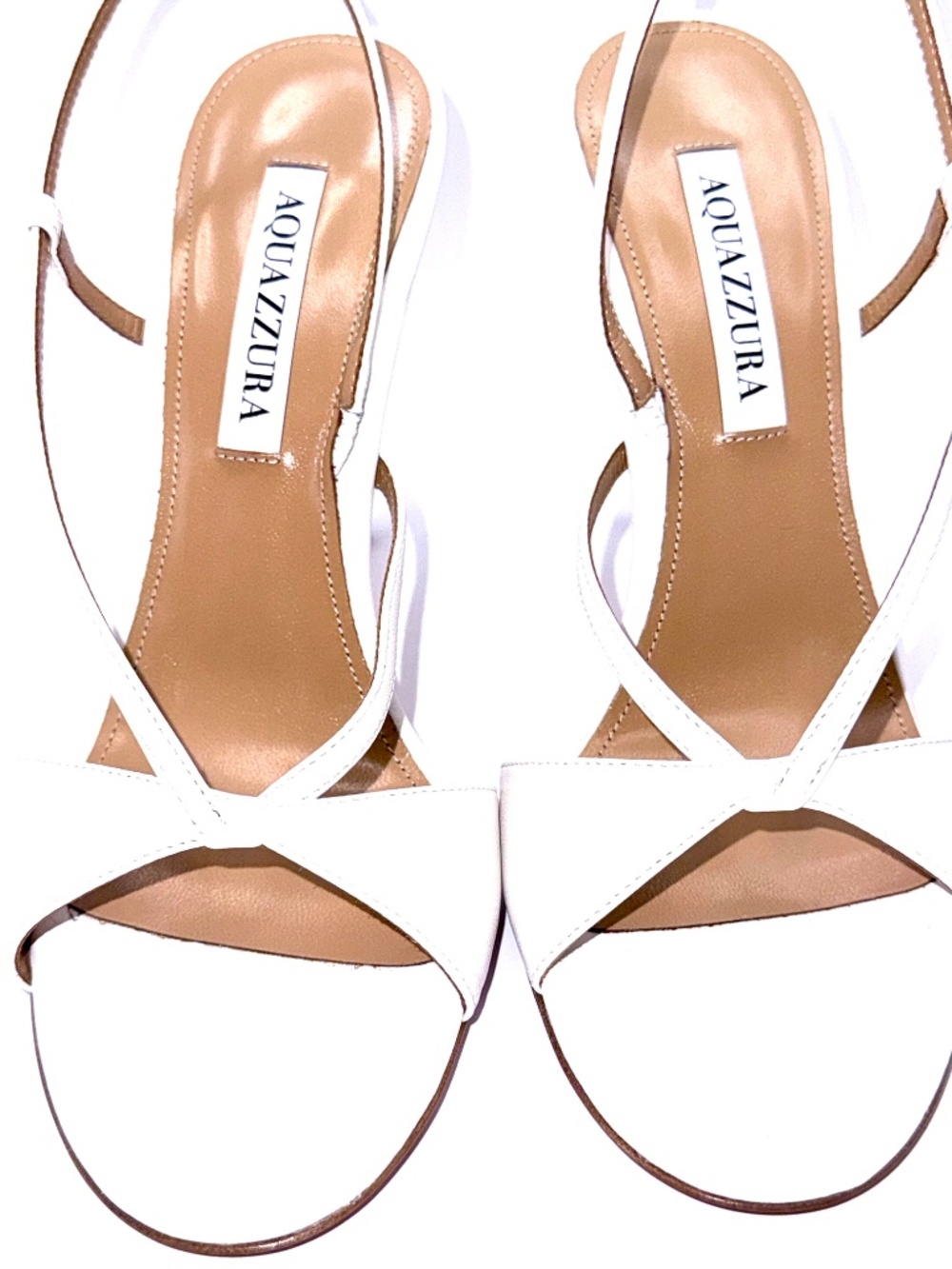 AQUAZZURA 37.5 White Sandal - Picture 2 of 8